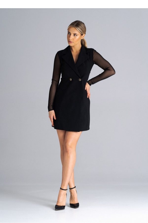 Black Short Dress in Evening Dresses with Spandex, Polyester and Viscose
