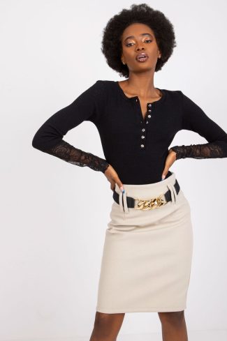 Black Blouse in Women`s Blouses, Tunics with Cotton and Spandex