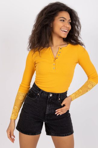Orange Blouse in Women`s Blouses, Tunics with Cotton and Spandex
