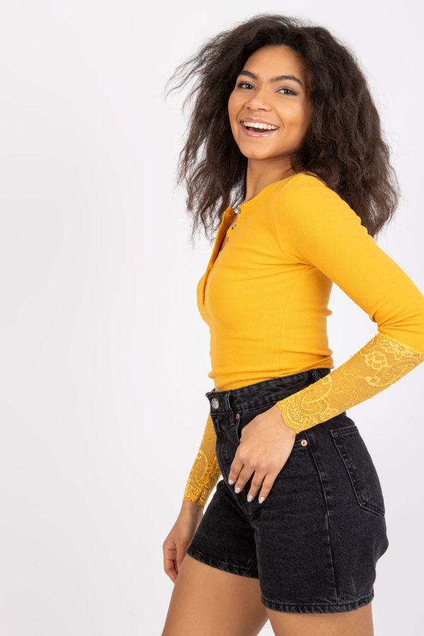 Orange Blouse in Women`s Blouses, Tunics with Cotton and Spandex