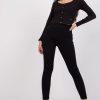 Black Long Leggings in Leggings with Cotton and Spandex