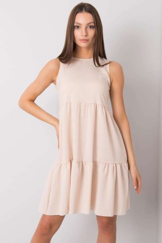 Beige Daydress in Day Dresses with Cotton