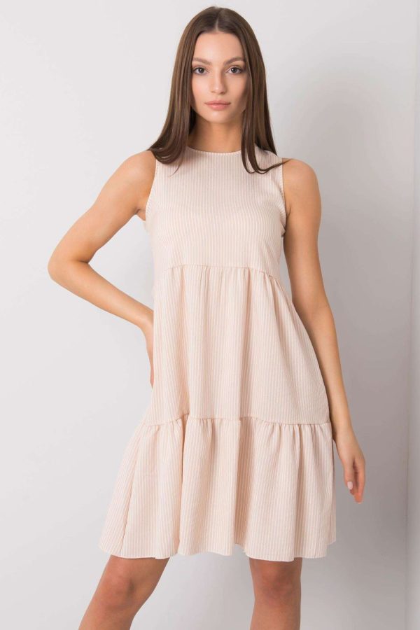 Beige Daydress in Day Dresses with Cotton