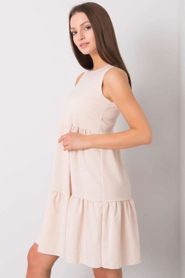 Beige Daydress in Day Dresses with Cotton