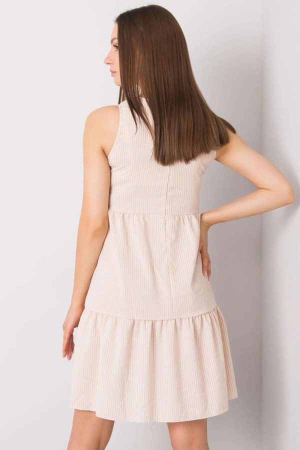 Beige Daydress in Day Dresses with Cotton
