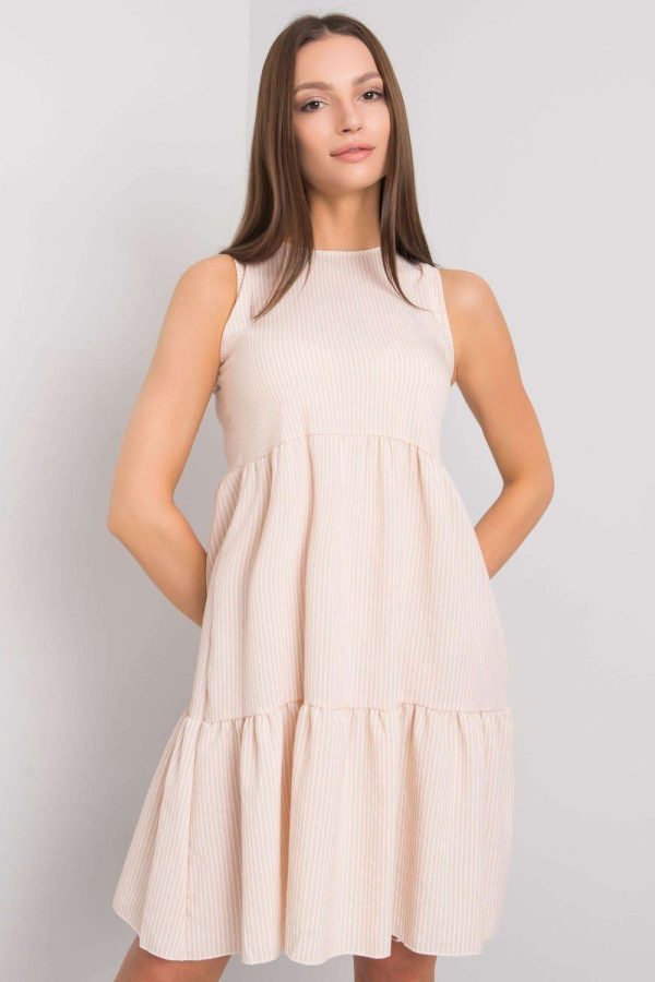 Beige Daydress in Day Dresses with Cotton