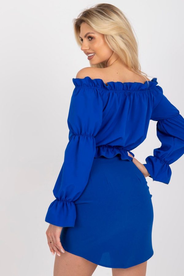 Blue Blouse in Women`s Blouses, Tunics with Spandex and Polyester