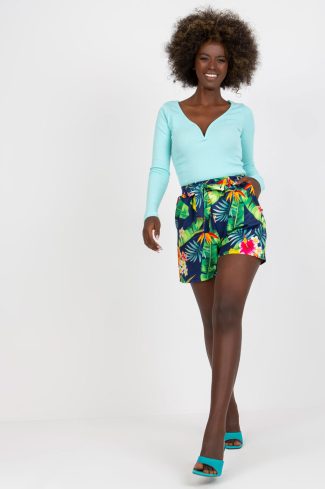 Navy Blue Shorts in Shorts For Women, Crop Pants with Spandex and Polyester