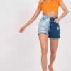 Blue Shorts in Shorts For Women, Crop Pants with Cotton