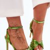 Green Heel Sandals in Sandals & Flip-Flops For Women with Fabric, Footbed and Heel Height