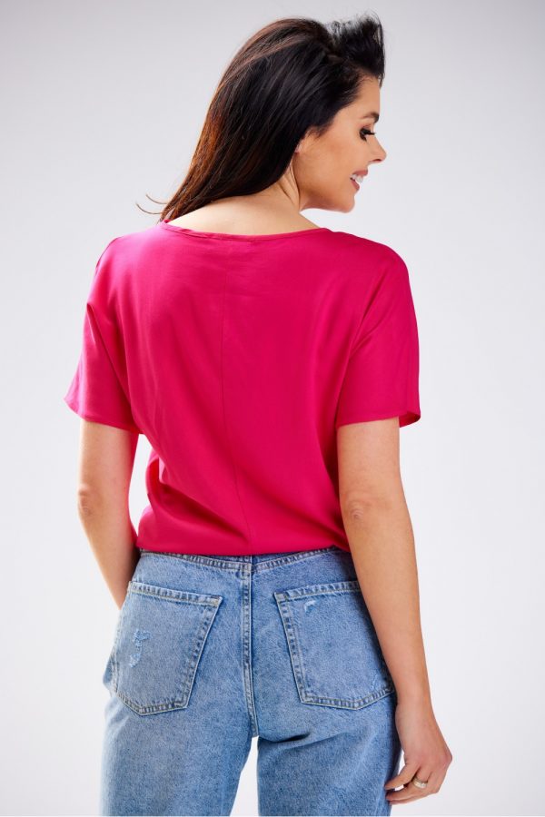 Pink Blouse in Women`s Blouses, Tunics with Polyester and Viscose