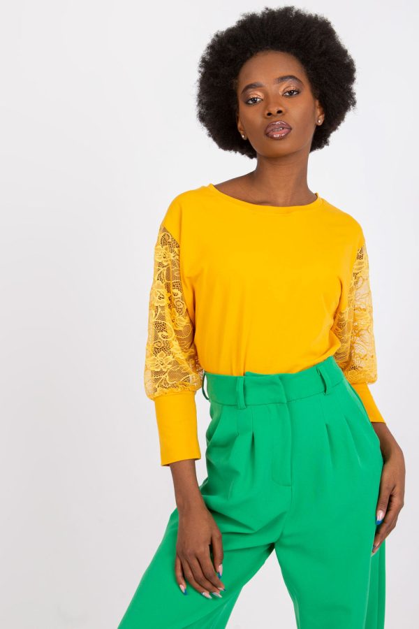 Orange Blouse in Women`s Blouses, Tunics with Cotton and Spandex