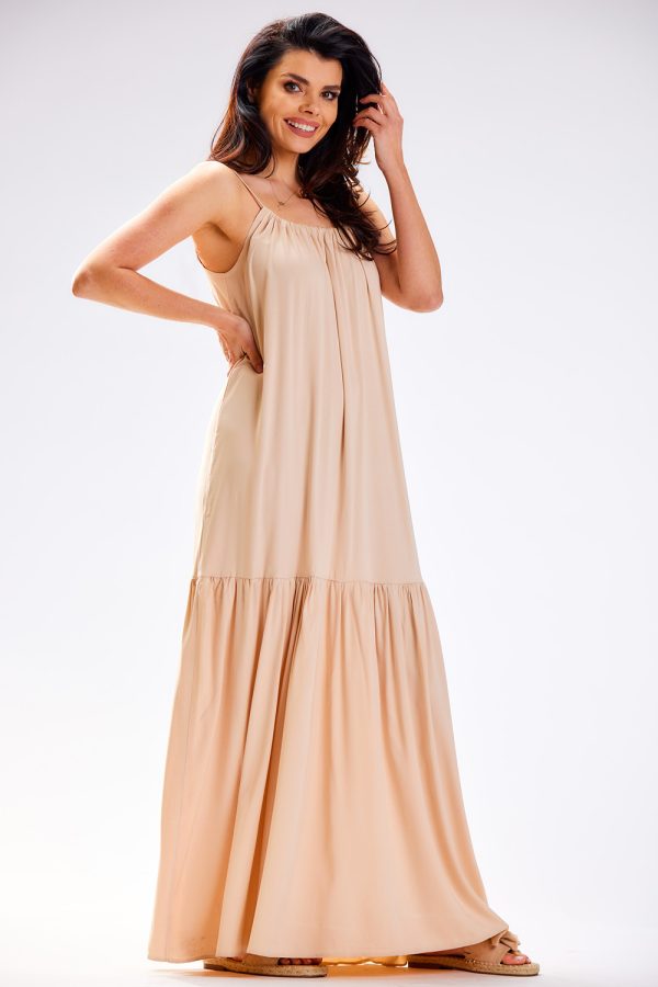 Beige Daydress in Day Dresses with Polyester and Viscose