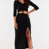 Black Long Skirt in Skirts with Cotton and Lycra