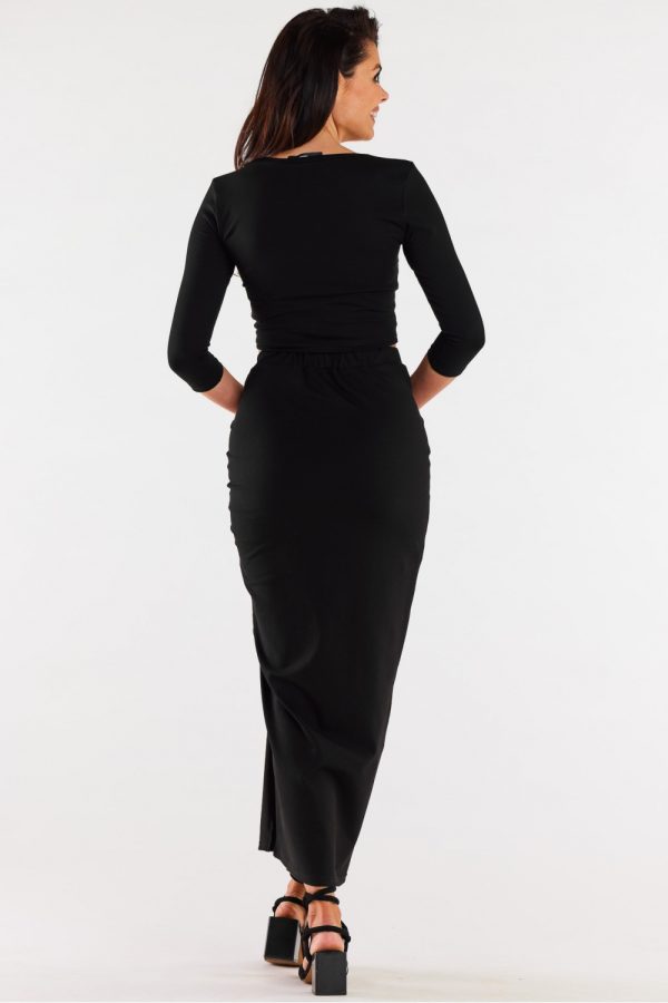 Black Long Skirt in Skirts with Cotton and Lycra