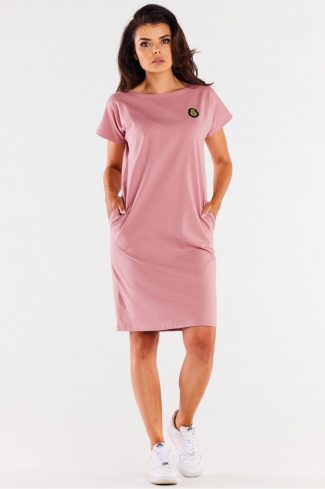 Pink Daydress in Day Dresses of Cotton and Lycra