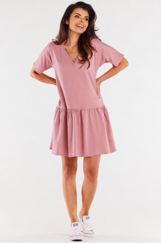 Pink Daydress in Day Dresses with Cotton and Lycra