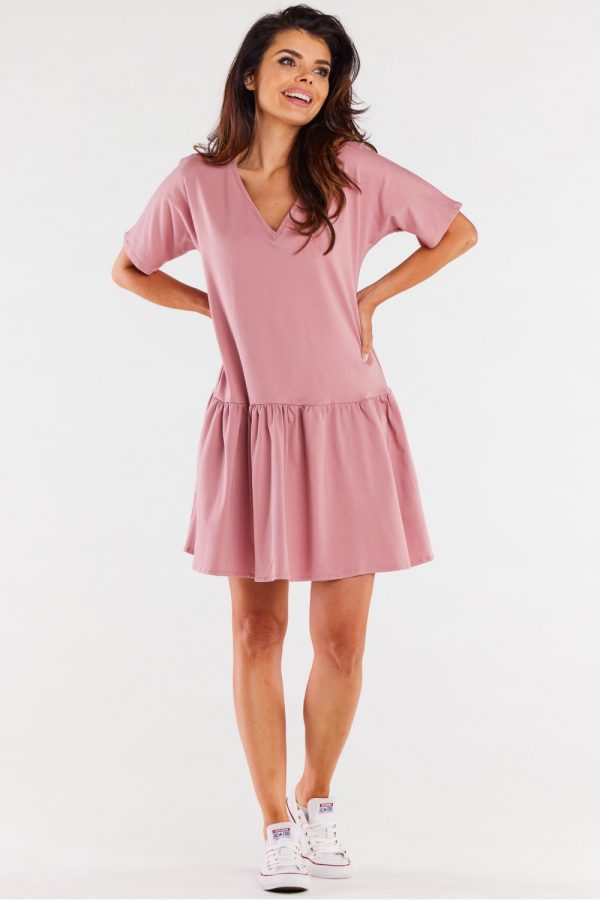 Pink Daydress in Day Dresses with Cotton and Lycra
