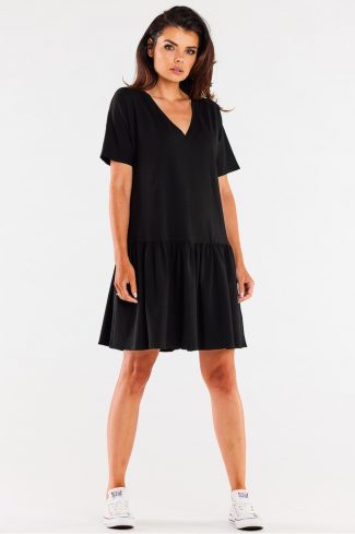 982911.jpg Black Daydress in Day Dresses with Cotton and Lycra