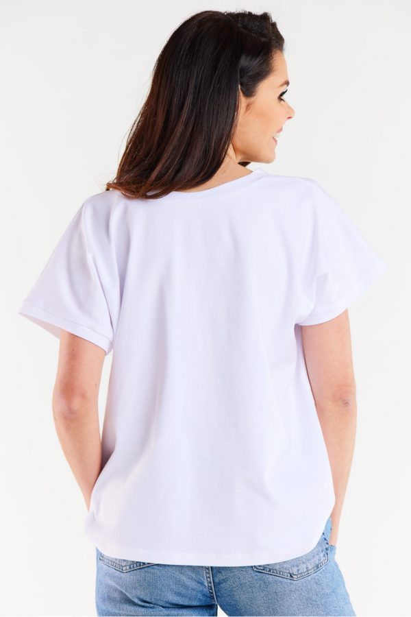 White Blouse in Women`s Blouses, Tunics with Cotton and Lycra