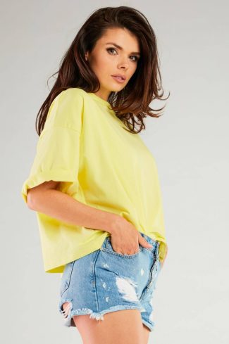 Yellow Blouse in Women`s Blouses, Tunics with Cotton and Lycra