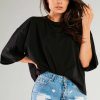 Black Blouse in Women`s Blouses, Tunics with Cotton and Lycra