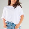 White Blouse in Women`s Blouses, Tunics with Cotton and Lycra