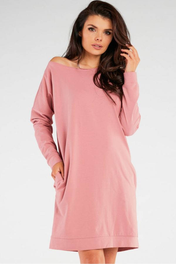 Pink Daydress in Day Dresses with Cotton and Lycra