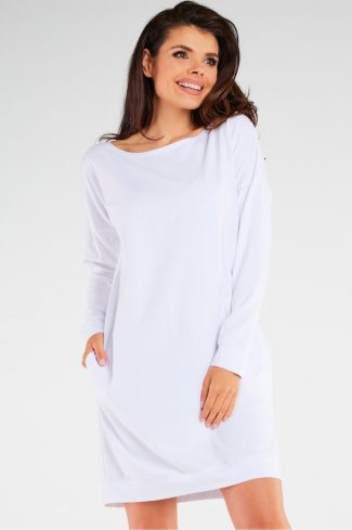 White Daydress in Day Dresses with Cotton and Lycra