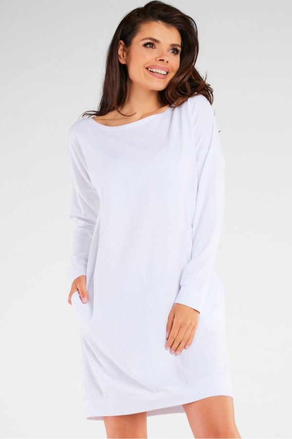 White Daydress in Day Dresses with Cotton and Lycra