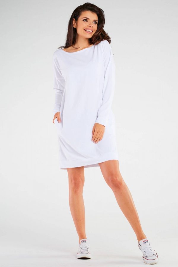 White Daydress in Day Dresses with Cotton and Lycra
