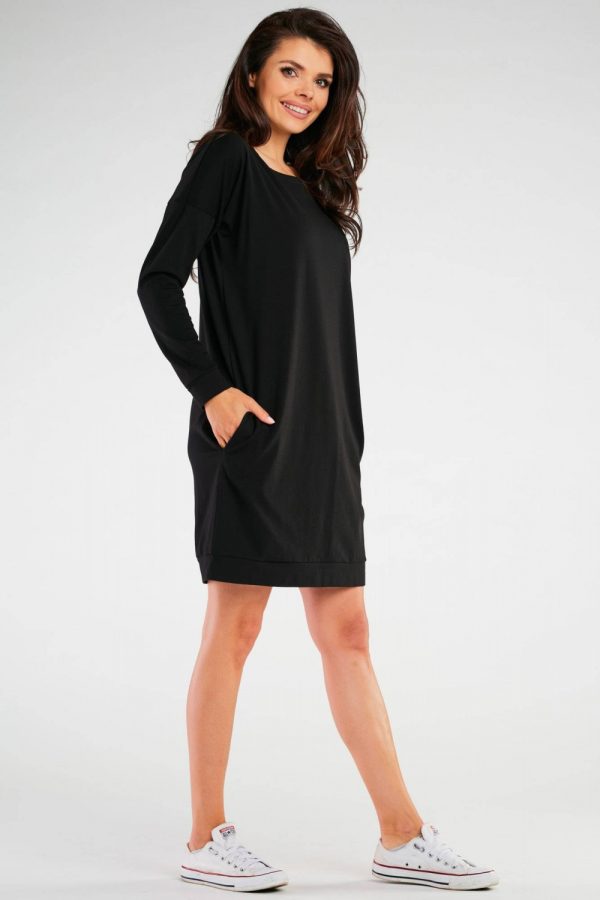 Black Daydress in Day Dresses with Cotton and Lycra
