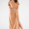 Beige Daydress in Day Dresses with Cotton and Lycra