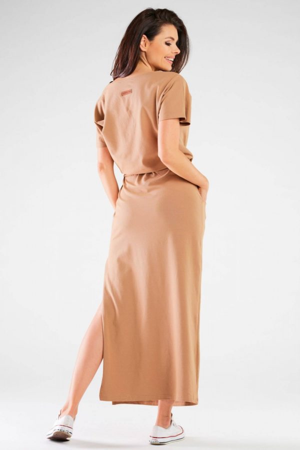 Beige Daydress in Day Dresses with Cotton and Lycra