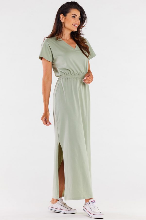 Green Daydress in Day Dresses with Cotton and Lycra