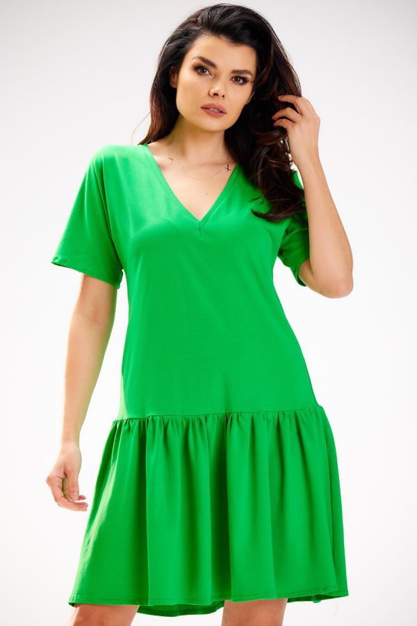 Green Daydress in Day Dresses with Cotton and Lycra