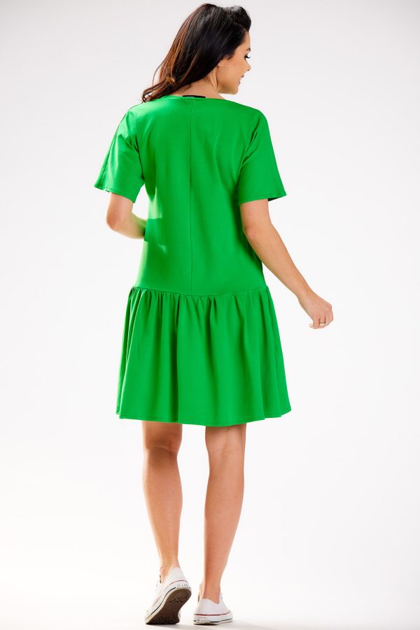 Green Daydress in Day Dresses with Cotton and Lycra
