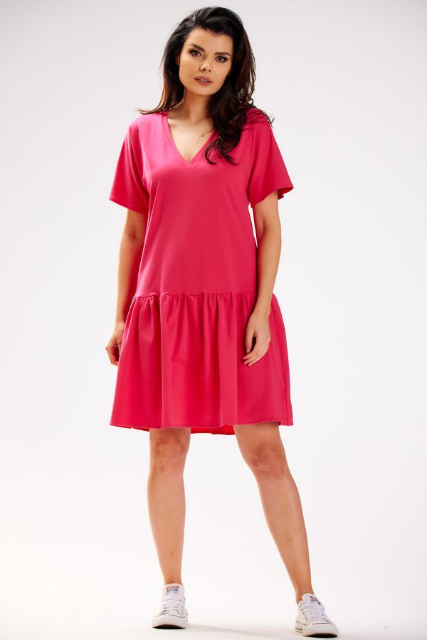 Pink Daydress in Day Dresses with Cotton and Lycra