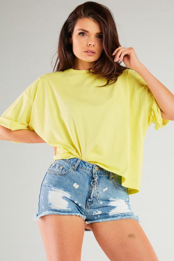 Yellow Blouse in Women`s Blouses, Tunics with Cotton and Lycra