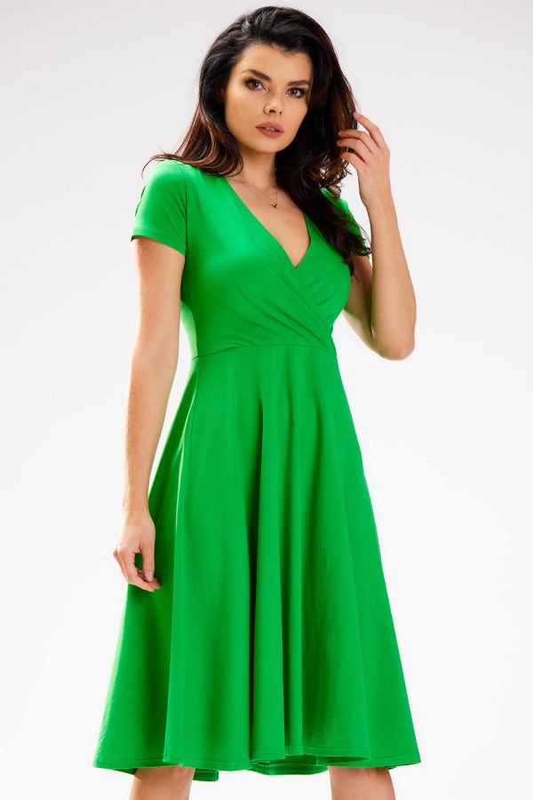 Green Daydress in Day Dresses with Cotton and Lycra