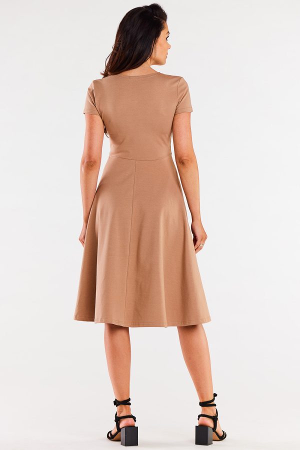 Beige Daydress in Day Dresses with Cotton and Lycra