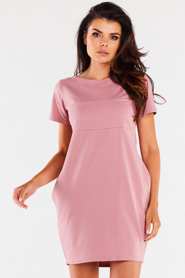 Pink Daydress in Day Dresses with Cotton and Lycra