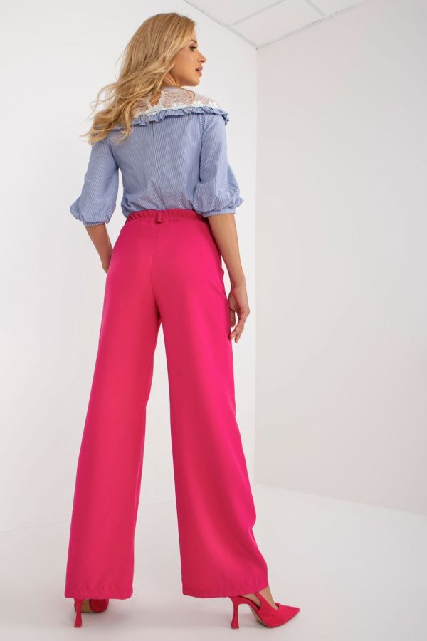 Pink Women Trousers in Pants, Trousers, Shorts with Spandex and Polyester