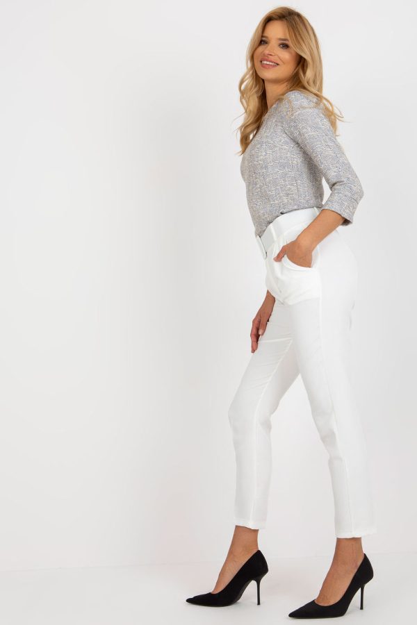 Beige Women Trousers in Pants, Trousers, Shorts with Spandex and Polyester
