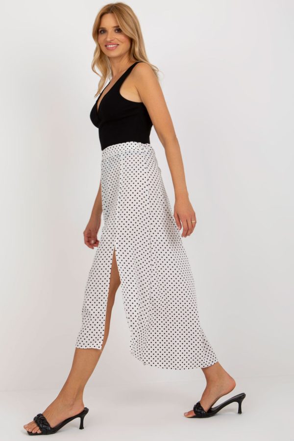White Long Skirt in Skirts with Spandex and Polyester