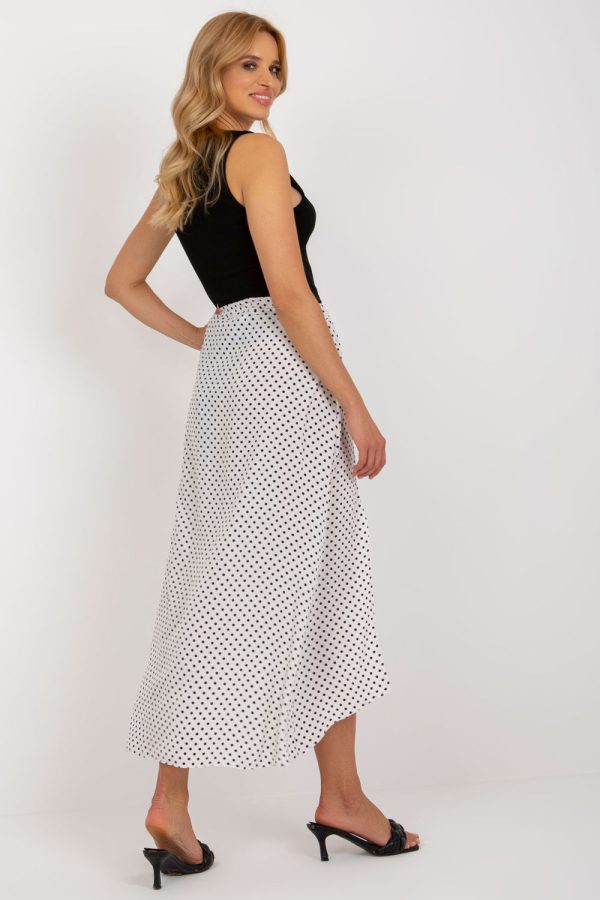 White Long Skirt in Skirts with Spandex and Polyester