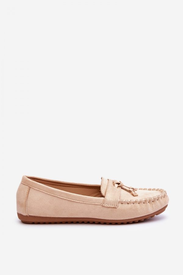 Beige Mocassin in Moccasins, Loafers with Fabric, Footbed and Sole Height