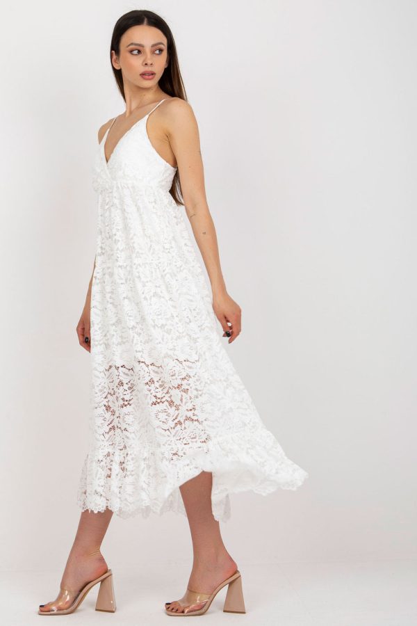 White Daydress in Day Dresses with Spandex and Polyamide