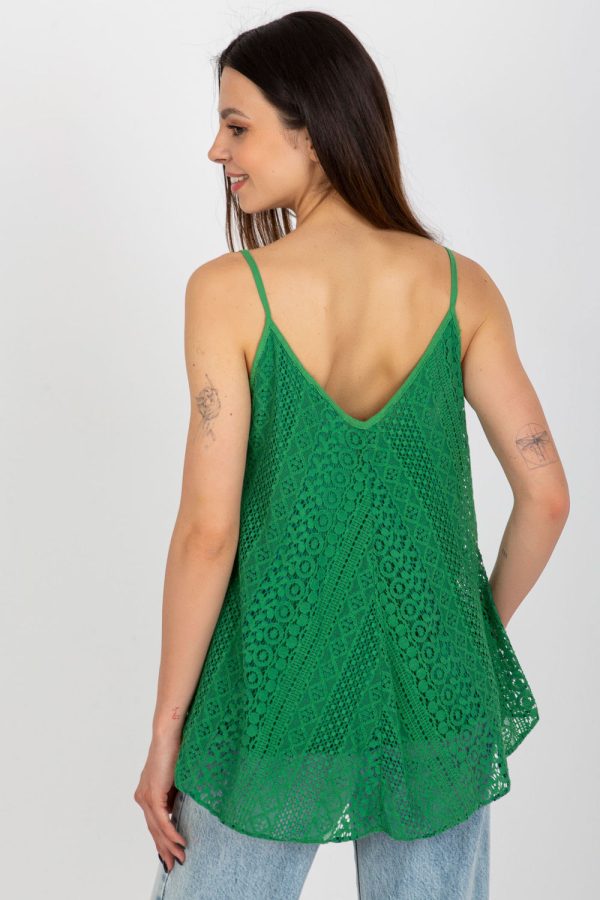 Green Top in Undershirts / Tops with Cotton and Viscose