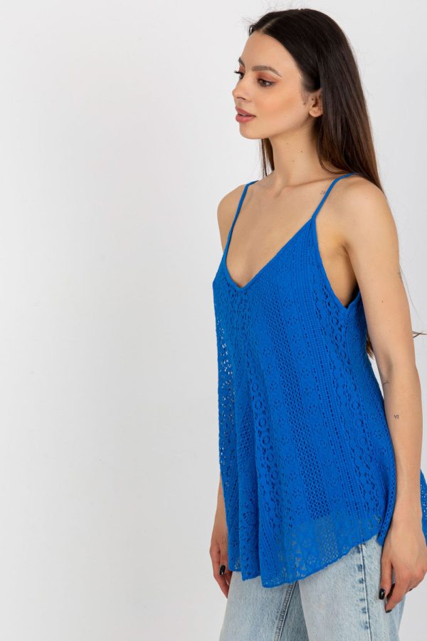 Blue Top in Undershirts / Tops with Cotton and Viscose